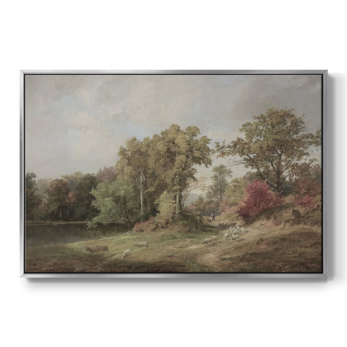 Vintage Landscape-CCCXXIII By Wexford Home Framed in Silver Wood Gallery Wrapped Canvas 17 in. x 25 in.