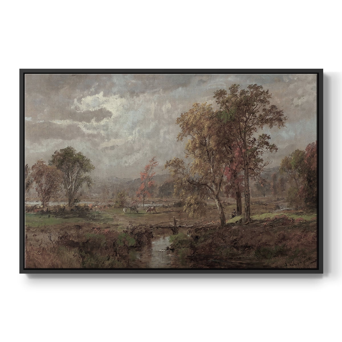 Vintage Landscape-CCCXXIV By Wexford Home Framed in Black Wood Gallery Wrapped Canvas 25 in. x 37 in.