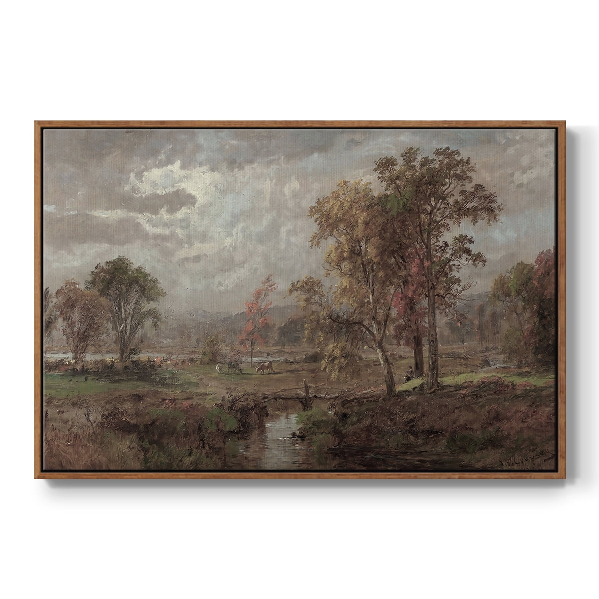 Vintage Landscape-CCCXXIV By Wexford Home Framed in Walnut Wood Gallery Wrapped Canvas 27 in. x 41 in.