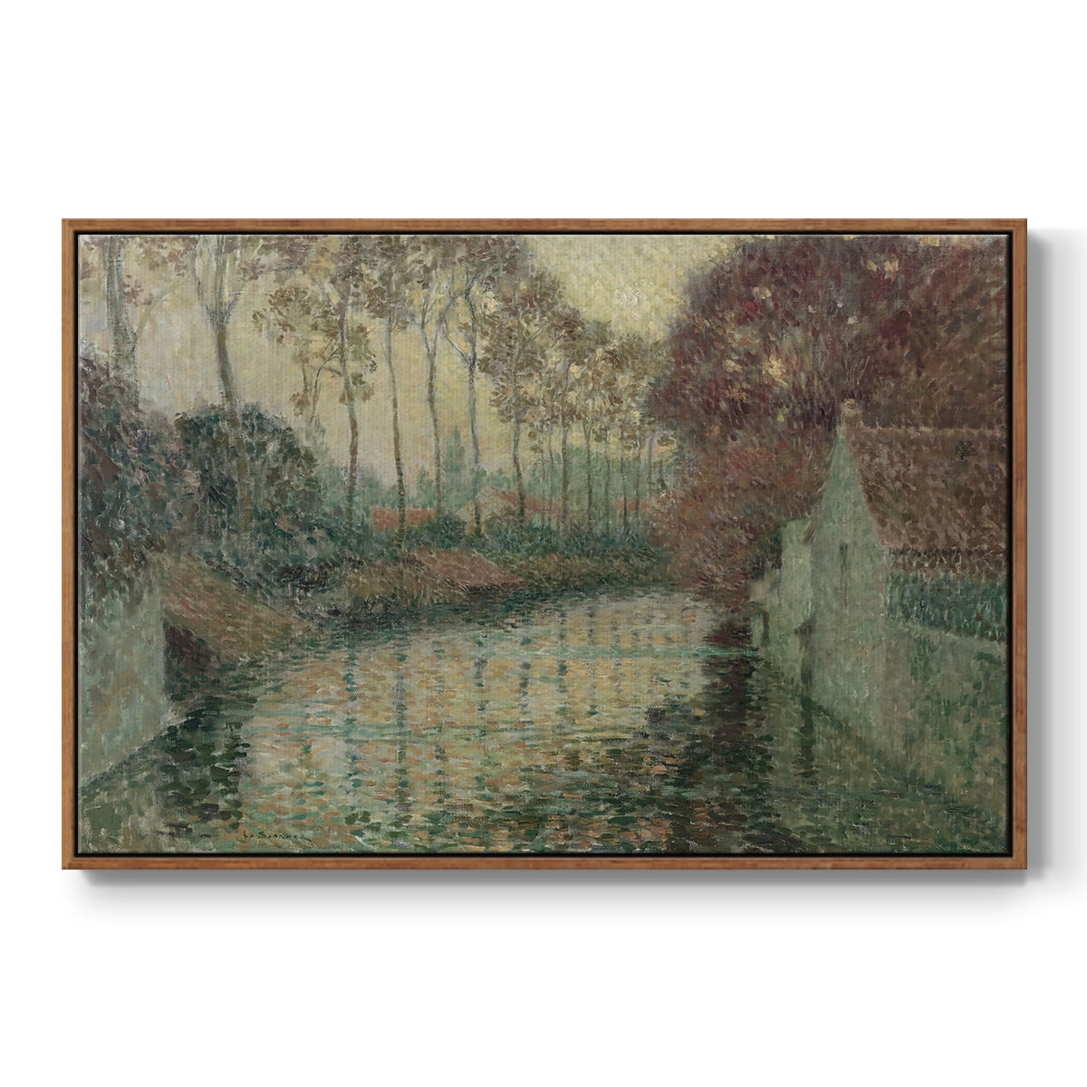 Vintage Landscape-CCCXXV By Wexford Home Framed in Walnut Wood Gallery Wrapped Canvas 17 in. x 25 in.