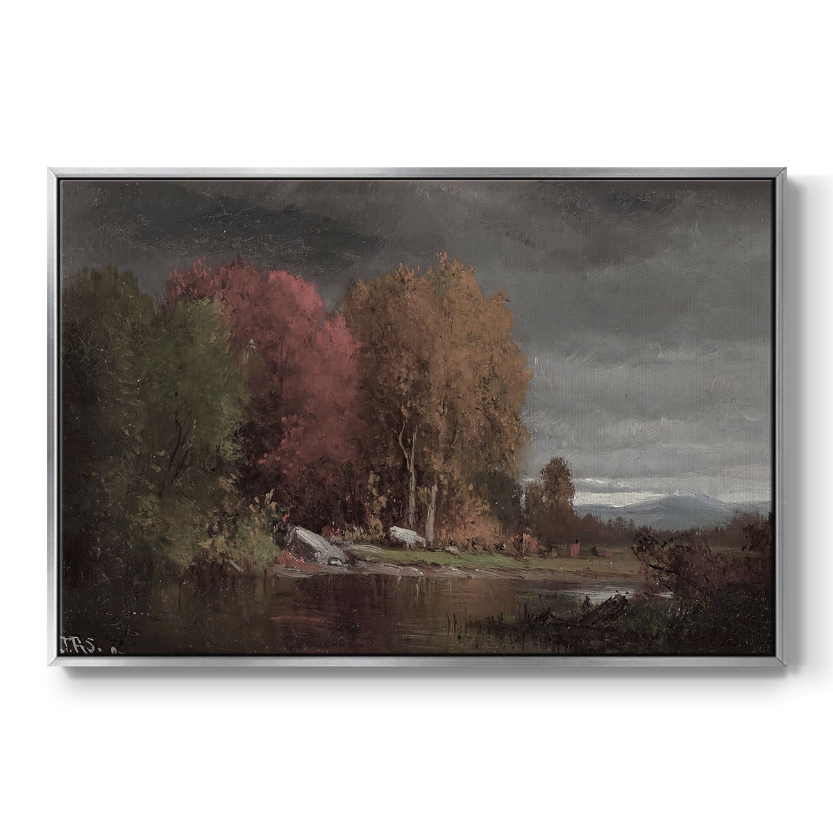 Vintage Landscape-CCCXXVII By Wexford Home Framed in Silver Wood Gallery Wrapped Canvas 25 in. x 37 in.