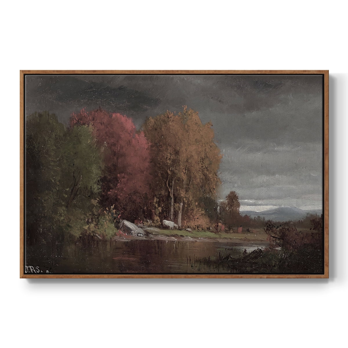 Vintage Landscape-CCCXXVII By Wexford Home Framed in Walnut Wood Gallery Wrapped Canvas 27 in. x 41 in.