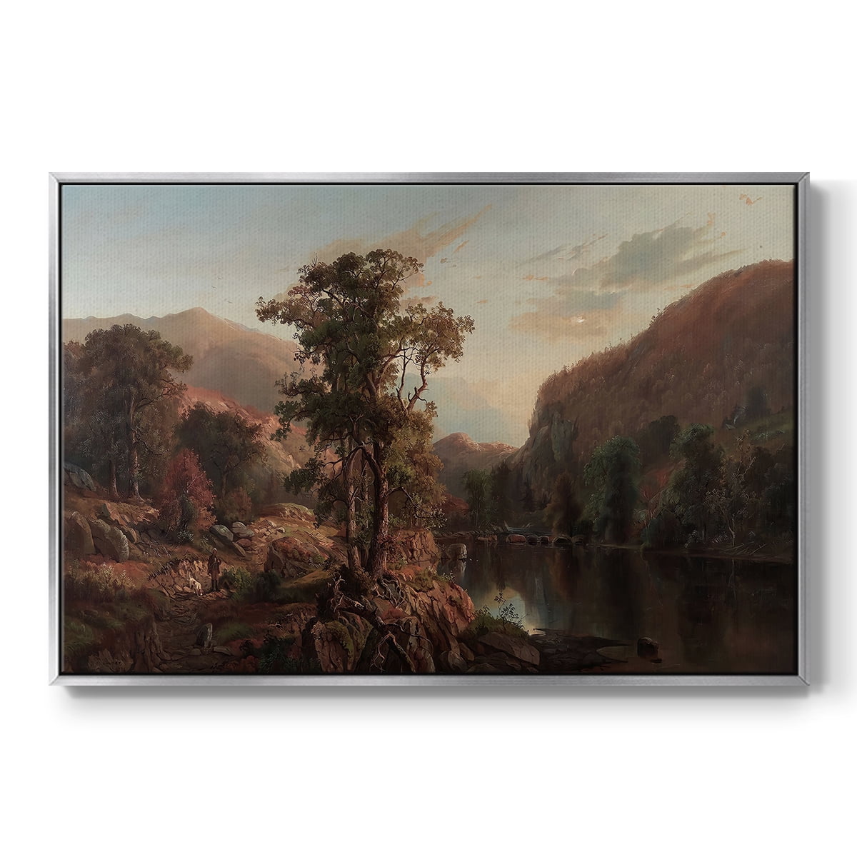 Vintage Landscape-CCCXXX By Wexford Home Framed in Silver Wood Gallery Wrapped Canvas 25 in. x 37 in.
