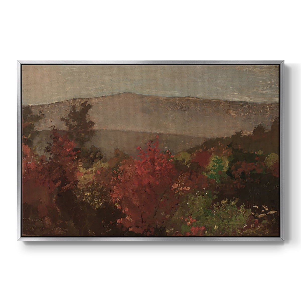 Vintage Landscape-CCCXXXI By Wexford Home Framed in Silver Wood Gallery Wrapped Canvas 17 in. x 25 in.