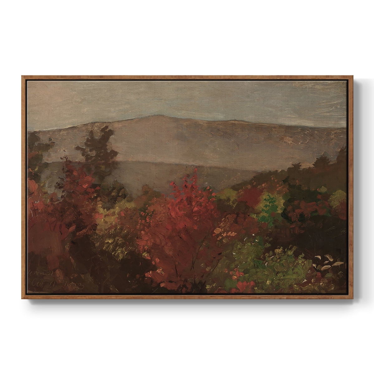 Vintage Landscape-CCCXXXI By Wexford Home Framed in Walnut Wood Gallery Wrapped Canvas 25 in. x 37 in.
