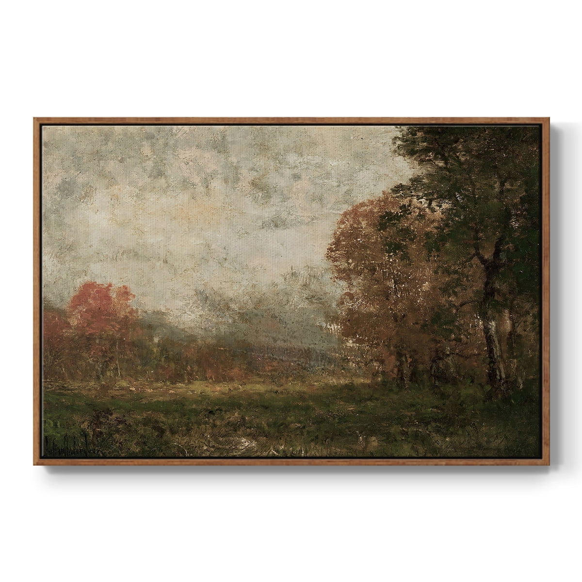 Vintage Landscape-CCCXXXIII By Wexford Home Framed in Walnut Wood Gallery Wrapped Canvas 25 in. x 37 in.