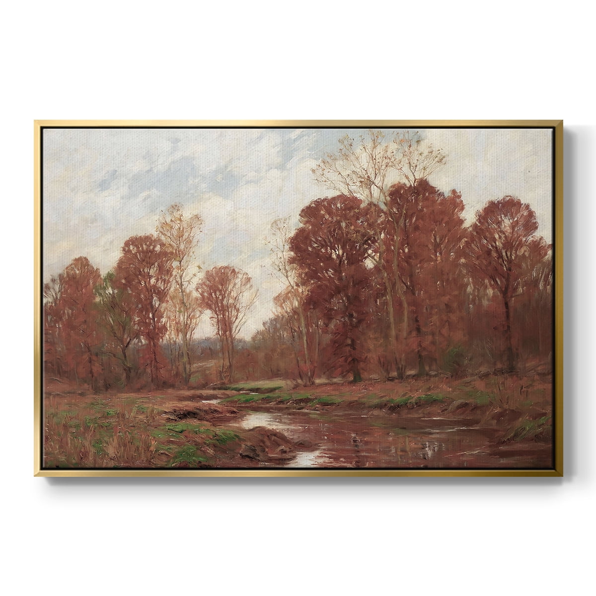 Vintage Landscape-CCCXXXIV By Wexford Home Framed in Gold Wood Gallery Wrapped Canvas 27 in. x 41 in.