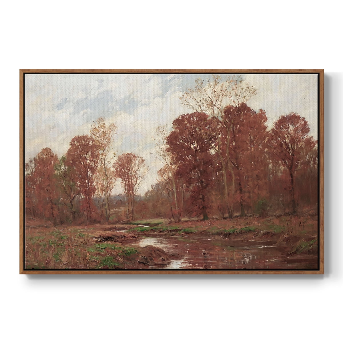 Vintage Landscape-CCCXXXIV By Wexford Home Framed in Walnut Wood Gallery Wrapped Canvas 25 in. x 37 in.