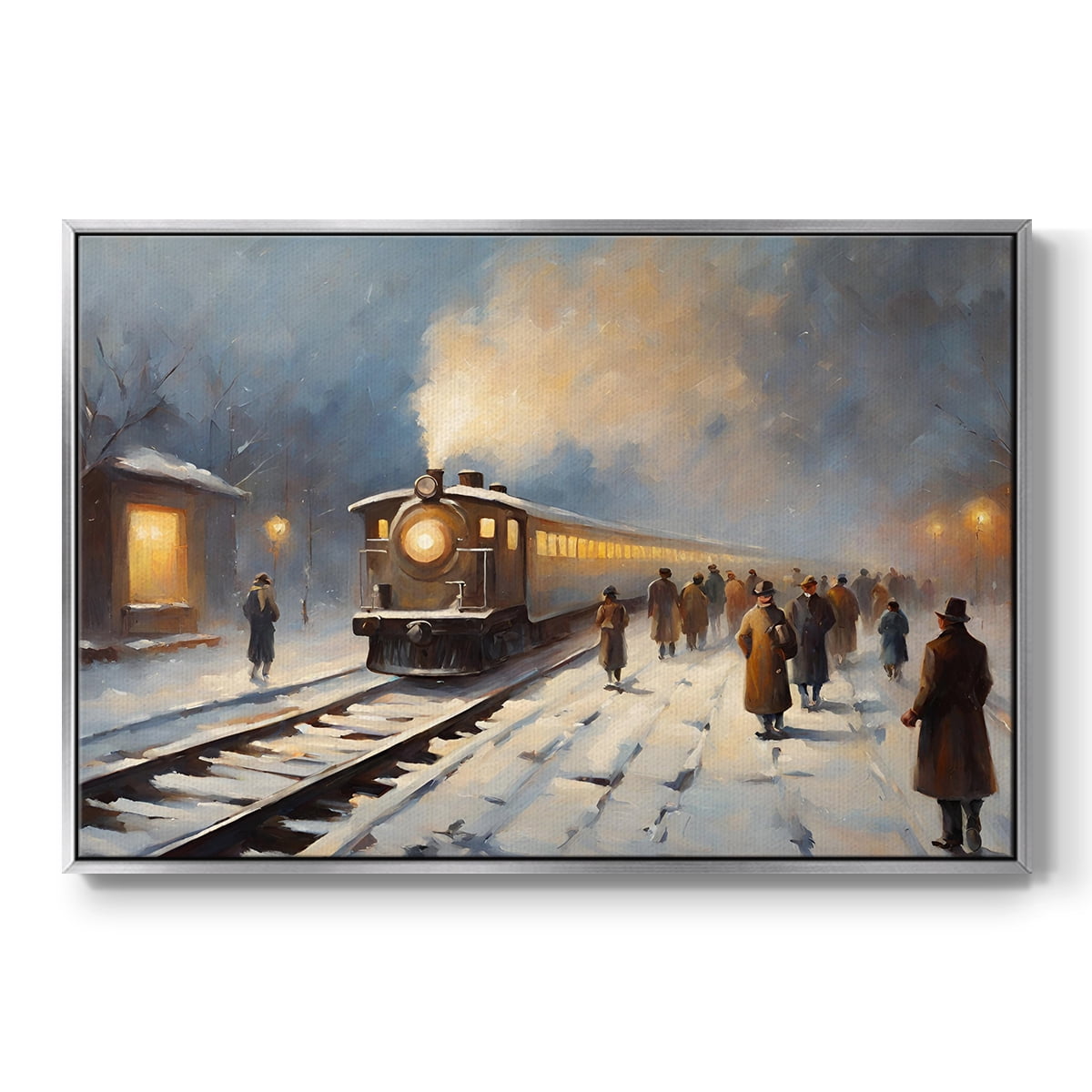 Vintage Landscape-CCI By Wexford Home Framed in Silver Wood Gallery Wrapped Canvas 25 in. x 37 in.