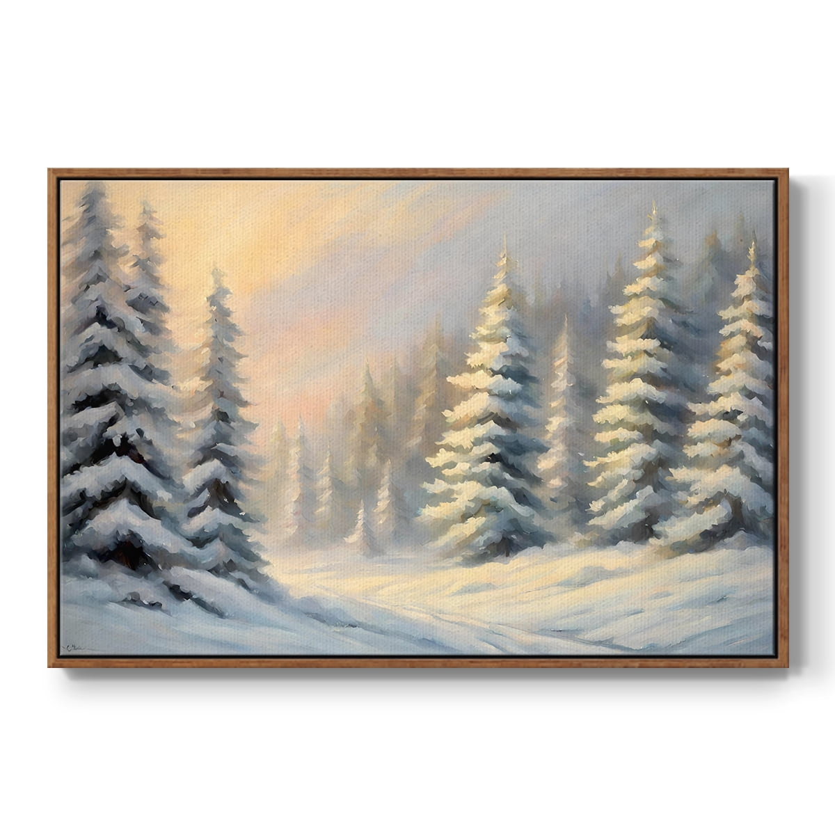 Vintage Landscape-CCII By Wexford Home Framed in Walnut Wood Gallery Wrapped Canvas 17 in. x 25 in.