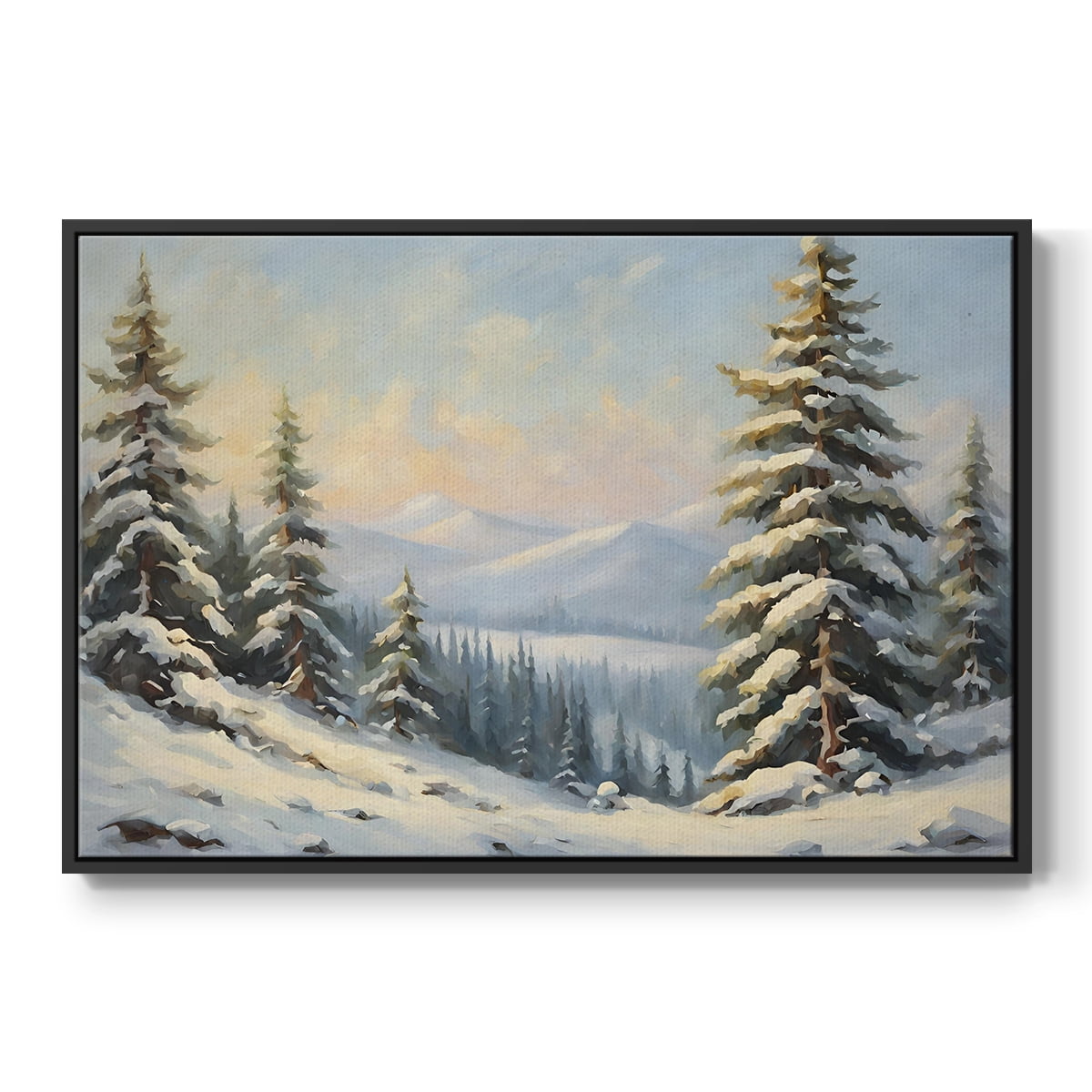 Vintage Landscape-CCIV By Wexford Home Framed in Black Wood Gallery Wrapped Canvas 27 in. x 41 in.