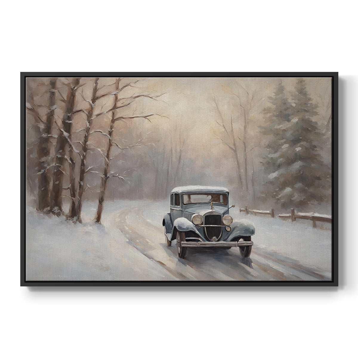 Vintage Landscape-CCIX By Wexford Home Framed in Black Wood Gallery Wrapped Canvas 17 in. x 25 in.