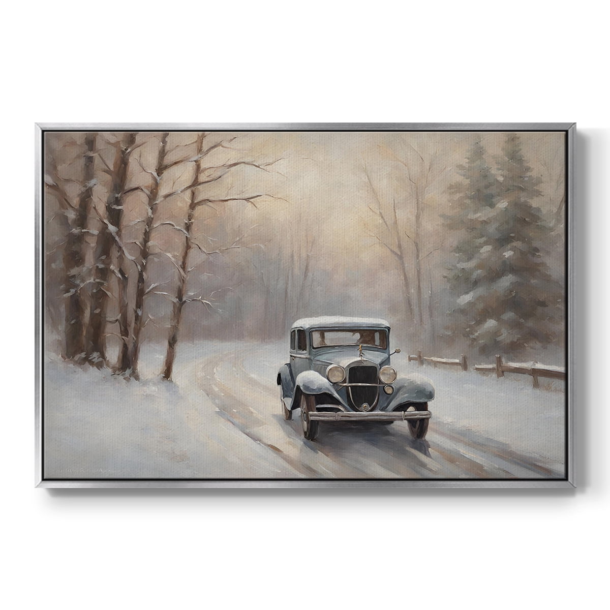 Vintage Landscape-CCIX By Wexford Home Framed in Silver Wood Gallery Wrapped Canvas 25 in. x 37 in.