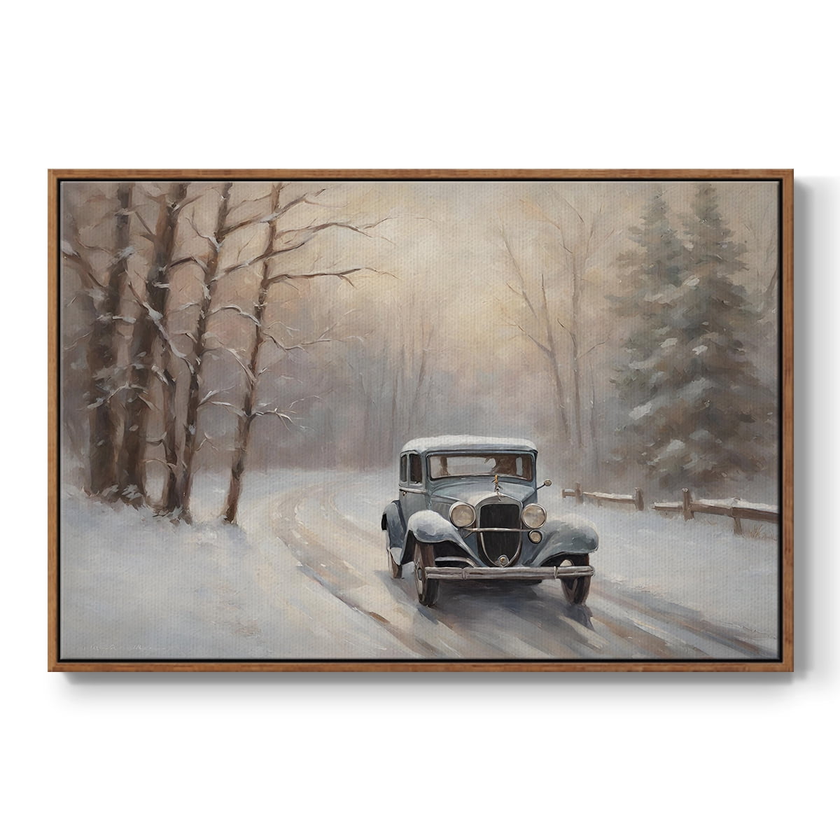 Vintage Landscape-CCIX By Wexford Home Framed in Walnut Wood Gallery Wrapped Canvas 25 in. x 37 in.