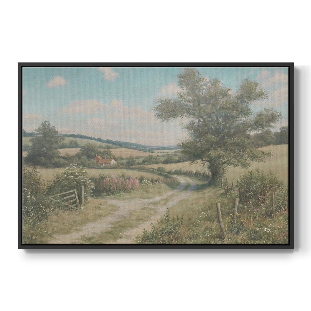 Vintage Landscape-CCL By Wexford Home Framed in Black Wood Gallery Wrapped Canvas 17 in. x 25 in.