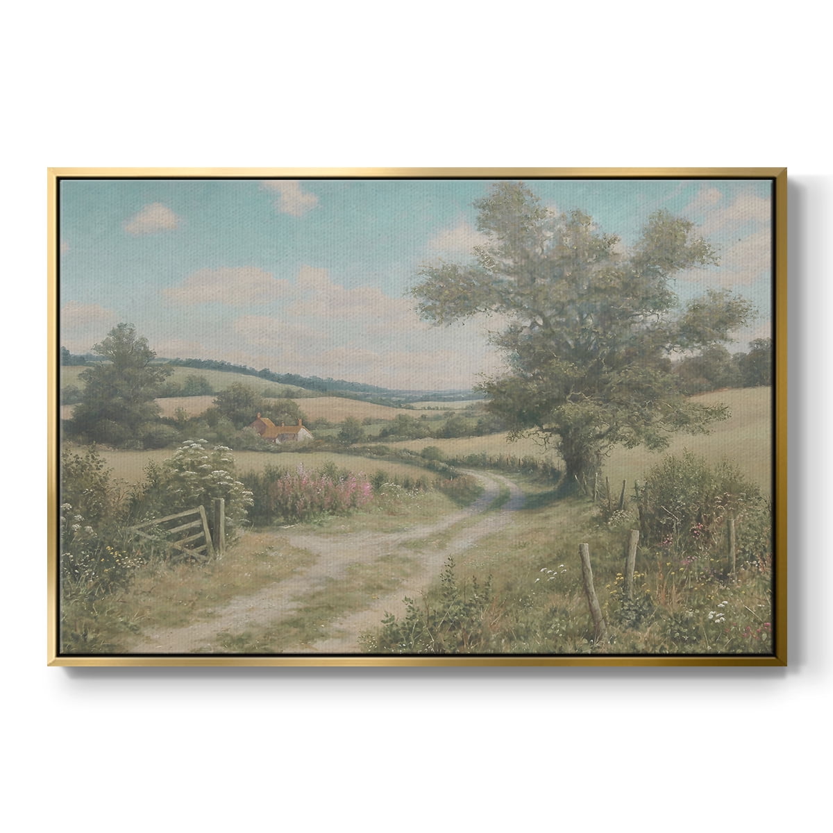 Vintage Landscape-CCL By Wexford Home Framed in Gold Wood Gallery Wrapped Canvas 17 in. x 25 in.