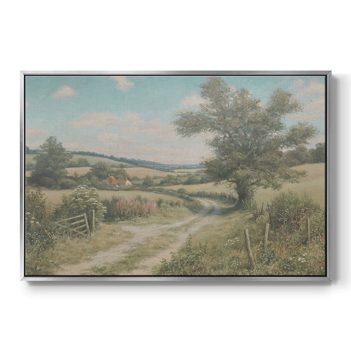 Vintage Landscape-CCL By Wexford Home Framed in Silver Wood Gallery Wrapped Canvas 27 in. x 41 in.