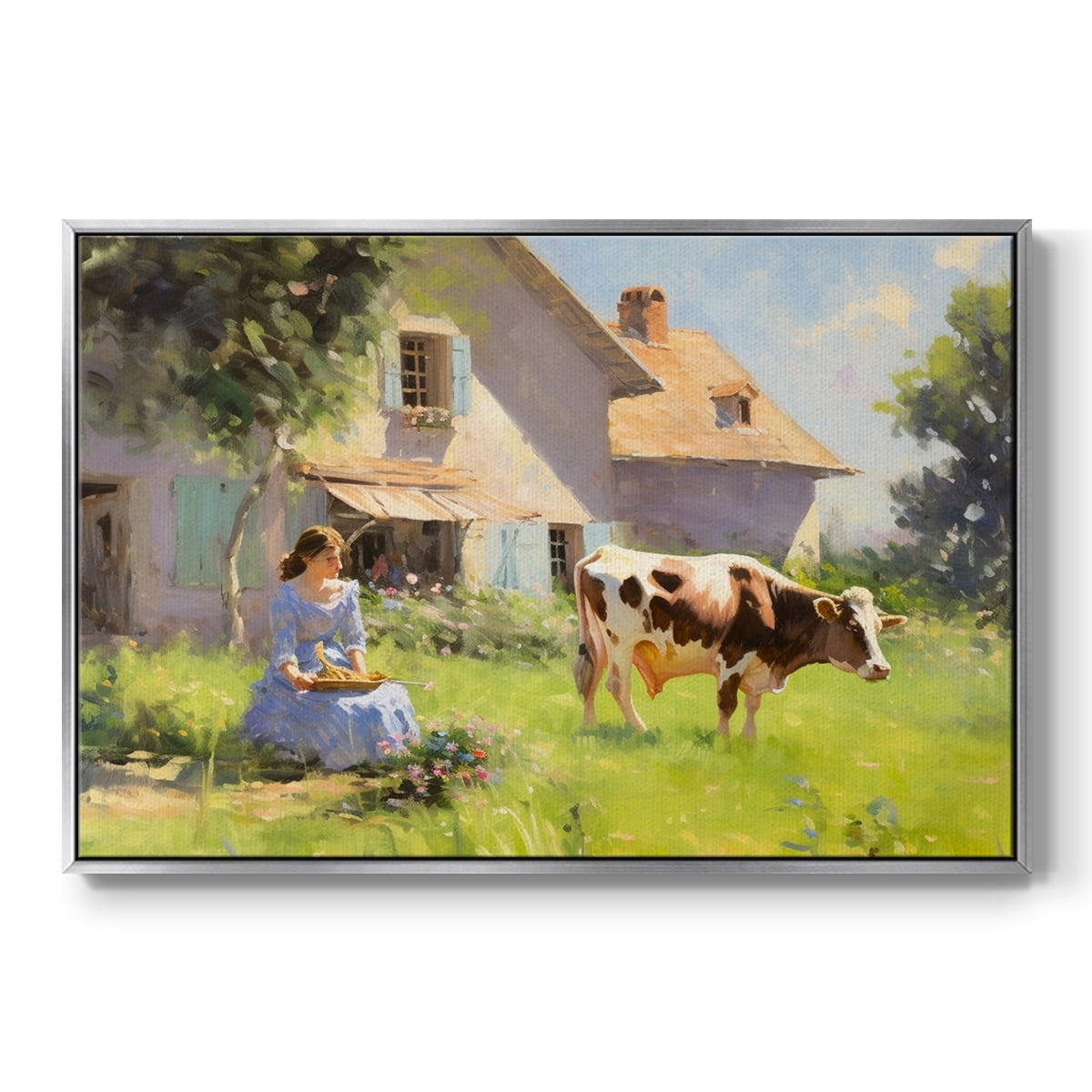 Vintage Landscape-CCLI By Wexford Home Framed in Silver Wood Gallery Wrapped Canvas 27 in. x 41 in.