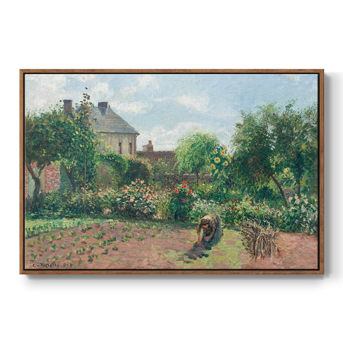 Vintage Landscape-CCLII By Wexford Home Framed in Walnut Wood Gallery Wrapped Canvas 25 in. x 37 in.