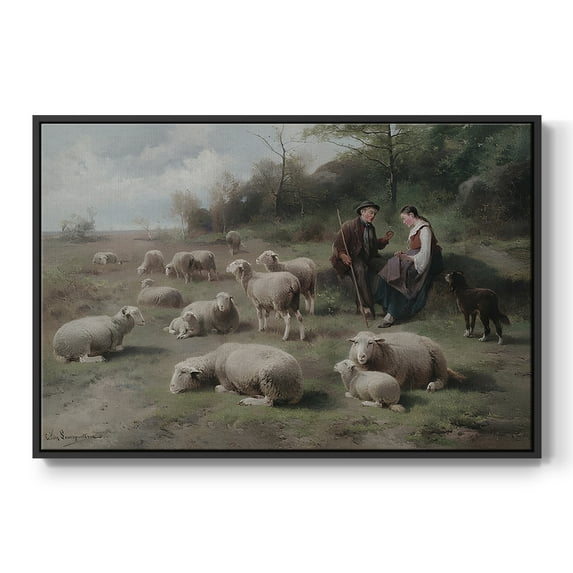 Vintage Landscape-CCLV By Wexford Home Framed in Black Wood Gallery Wrapped Canvas 27 in. x 41 in.