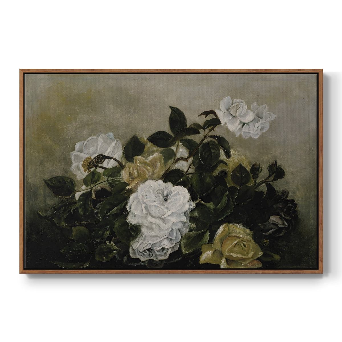 Vintage Landscape-CCLVII By Wexford Home Framed in Walnut Wood Gallery Wrapped Canvas 25 in. x 37 in.