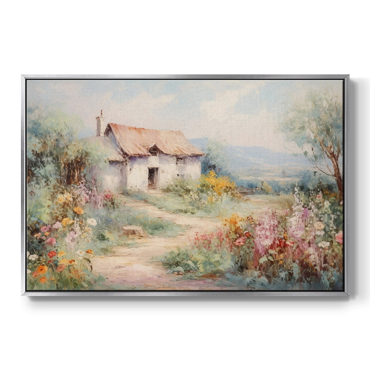 Vintage Landscape-CCLVIII By Wexford Home Framed in Silver Wood Gallery Wrapped Canvas 17 in. x 25 in.
