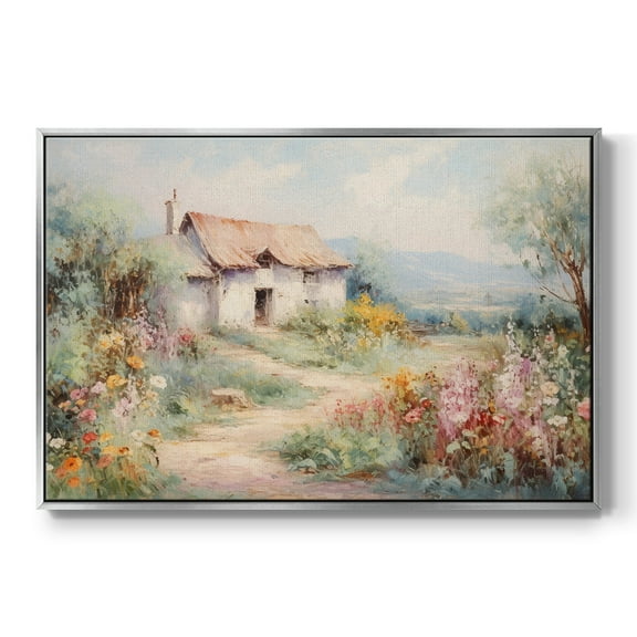 Vintage Landscape-CCLVIII By Wexford Home Framed in Silver Wood Gallery Wrapped Canvas 27 in. x 41 in.