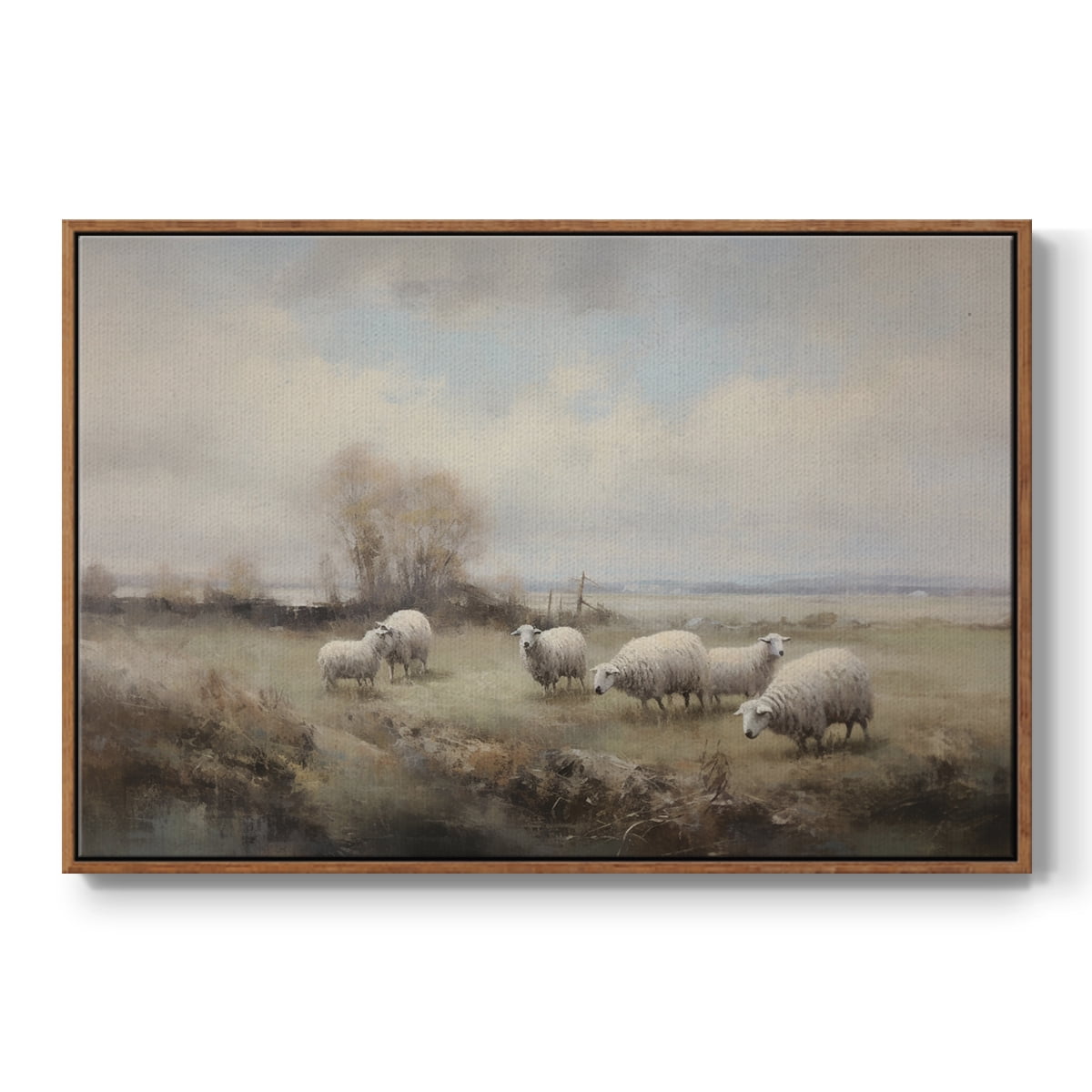 Vintage Landscape-CCLX By Wexford Home Framed in Walnut Wood Gallery Wrapped Canvas 17 in. x 25 in.