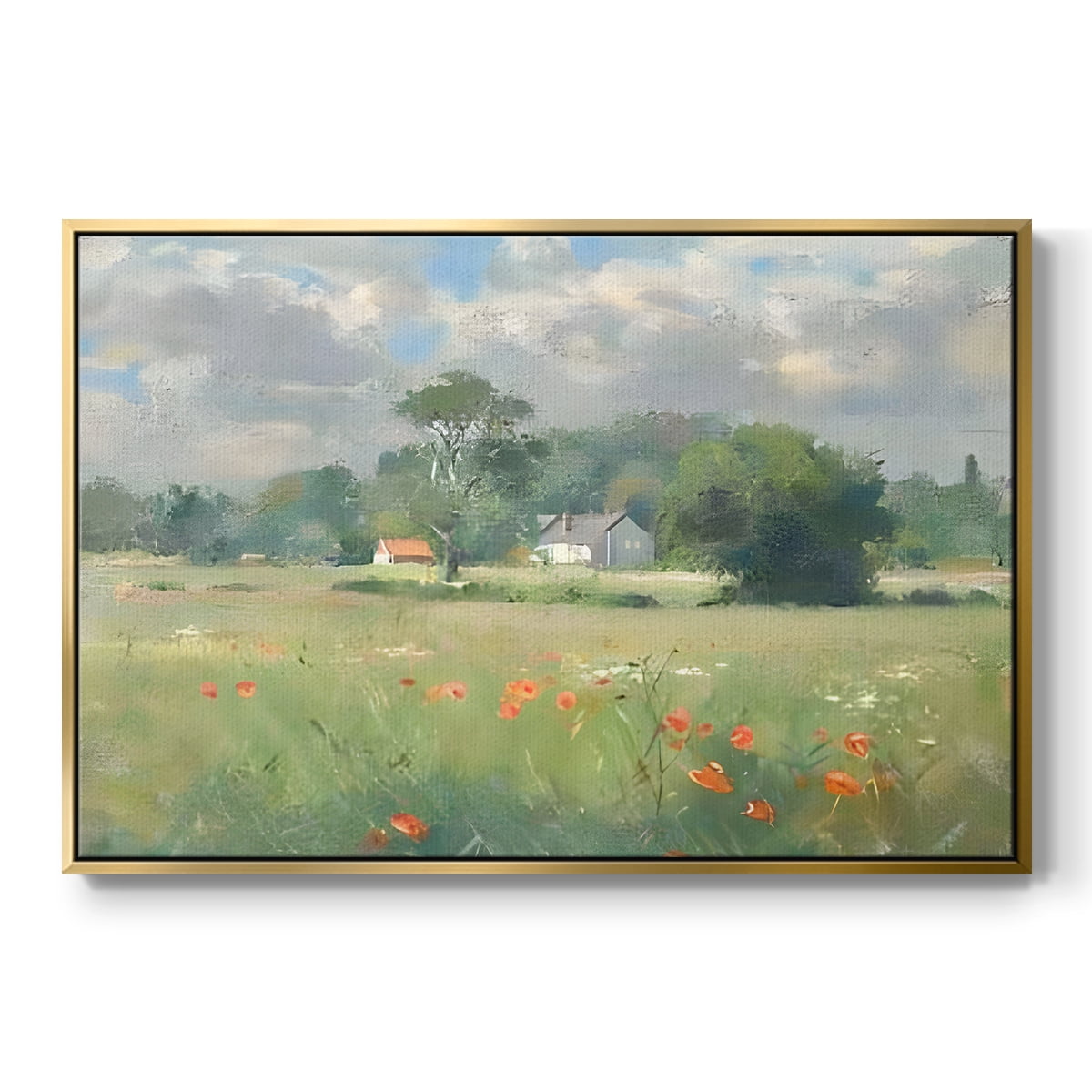 Vintage Landscape-CCLXI By Wexford Home Framed in Gold Wood Gallery Wrapped Canvas 27 in. x 41 in.