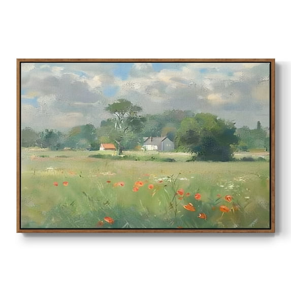 Vintage Landscape-CCLXI By Wexford Home Framed in Walnut Wood Gallery Wrapped Canvas 17 in. x 25 in.