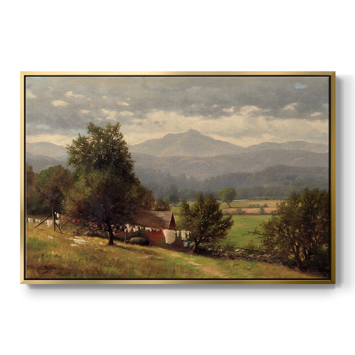 Vintage Landscape-CCLXIII By Wexford Home Framed in Gold Wood Gallery Wrapped Canvas 25 in. x 37 in.