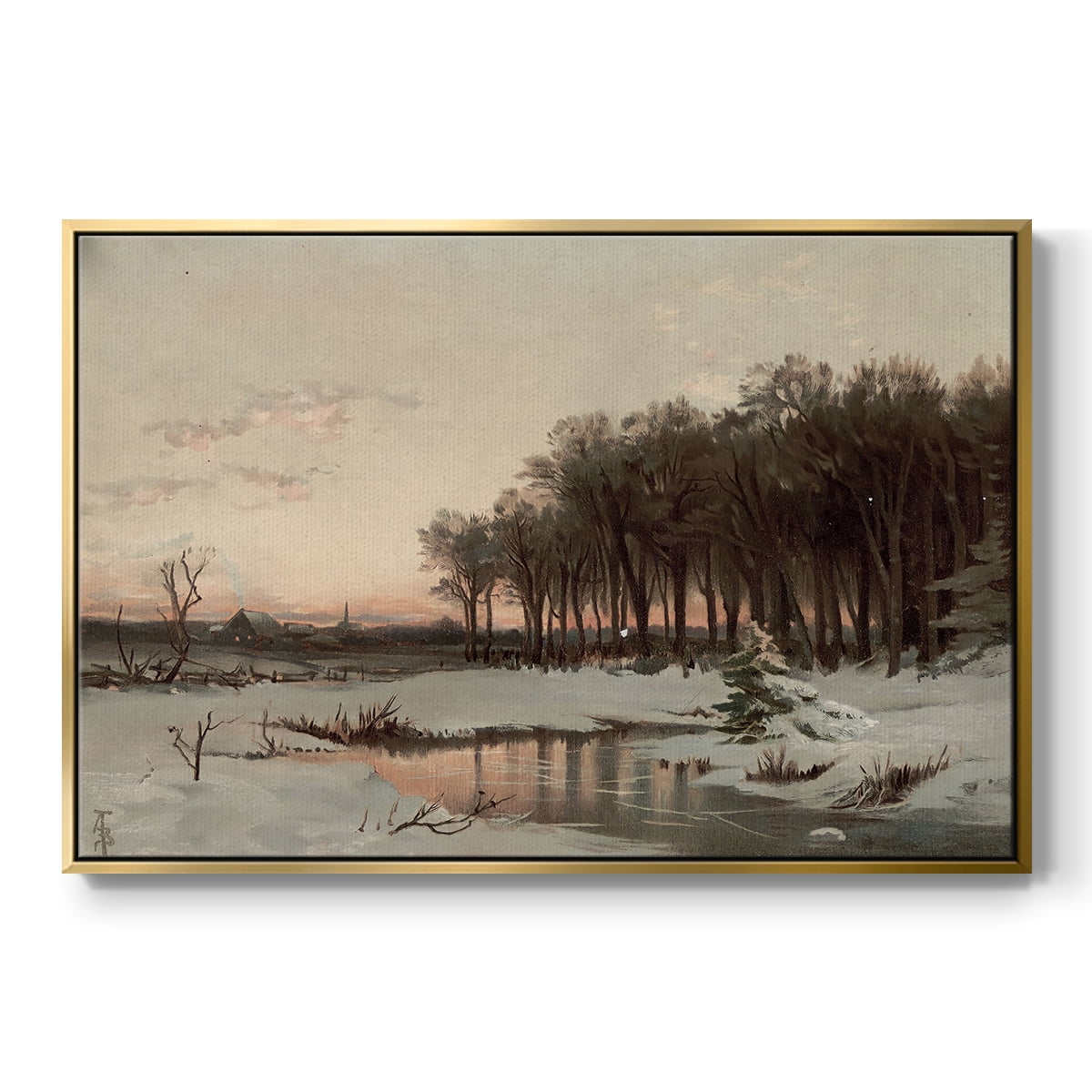 Vintage Landscape-CCLXIX By Wexford Home Framed in Gold Wood Gallery Wrapped Canvas 17 in. x 25 in.