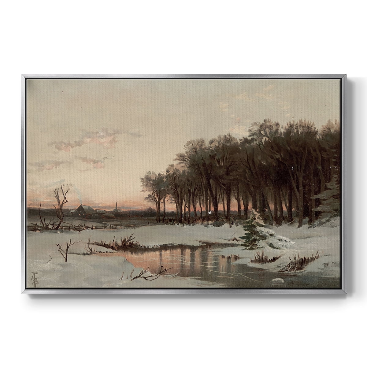 Vintage Landscape-CCLXIX By Wexford Home Framed in Silver Wood Gallery Wrapped Canvas 27 in. x 41 in.
