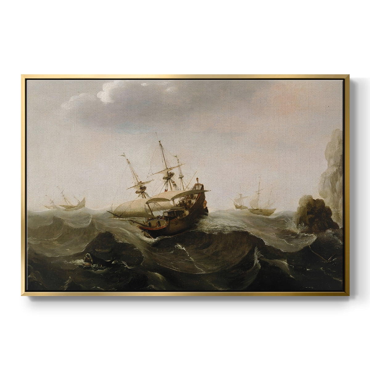 Vintage Landscape-CCLXV By Wexford Home Framed in Gold Wood Gallery Wrapped Canvas 27 in. x 41 in.