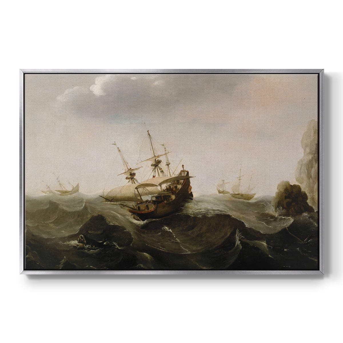Vintage Landscape-CCLXV By Wexford Home Framed in Silver Wood Gallery Wrapped Canvas 25 in. x 37 in.