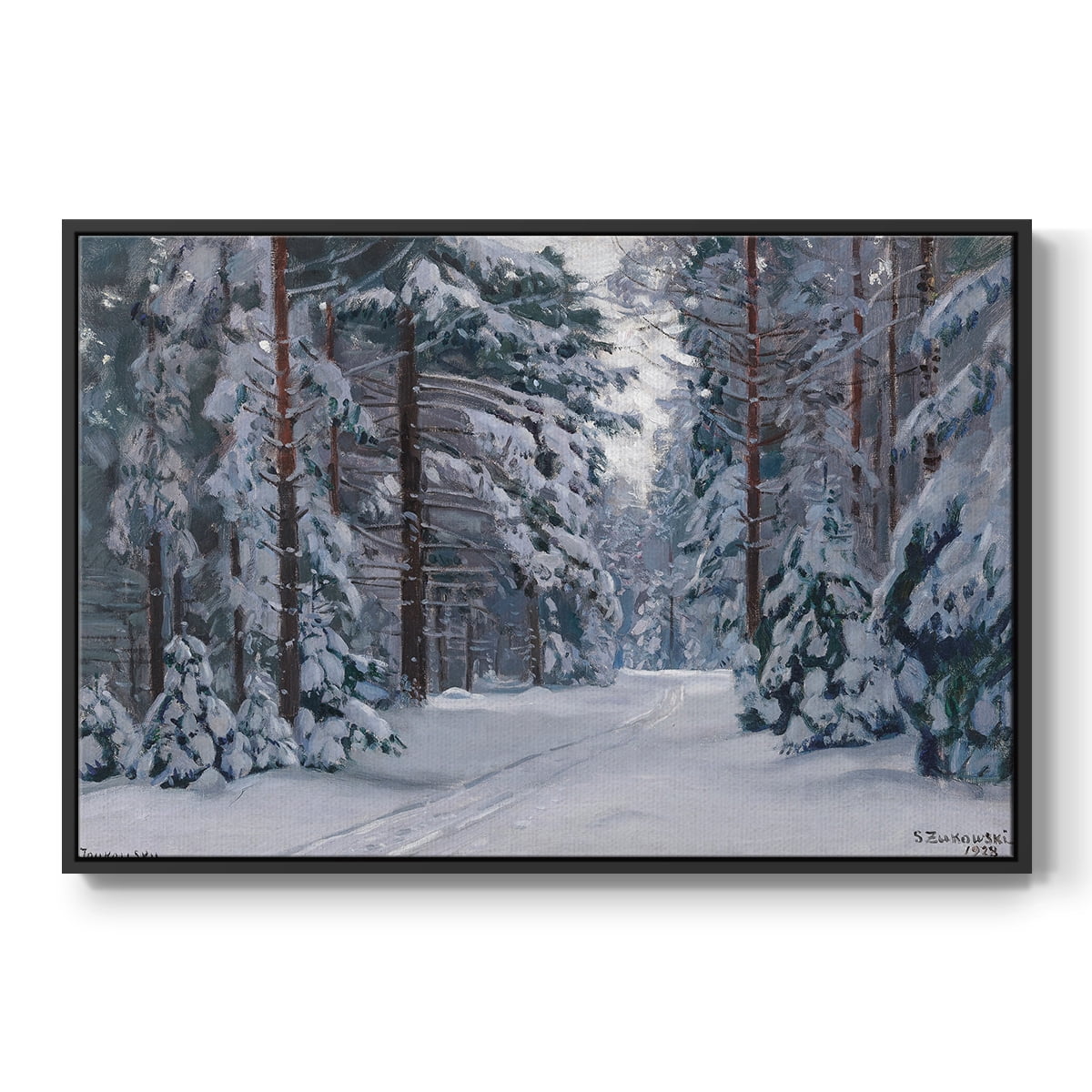 Vintage Landscape-CCLXVII By Wexford Home Framed in Black Wood Gallery Wrapped Canvas 25 in. x 37 in.