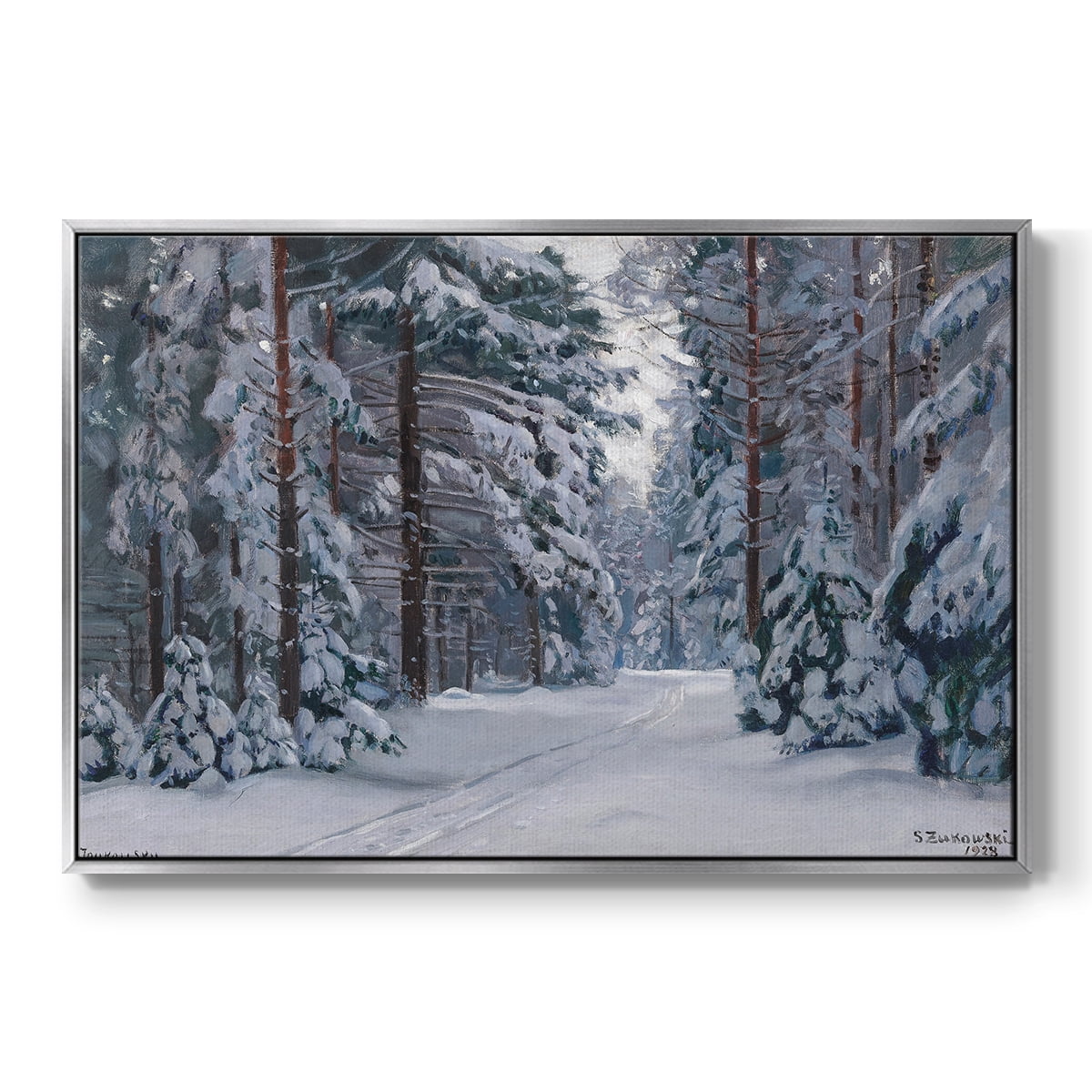 Vintage Landscape-CCLXVII By Wexford Home Framed in Silver Wood Gallery Wrapped Canvas 25 in. x 37 in.
