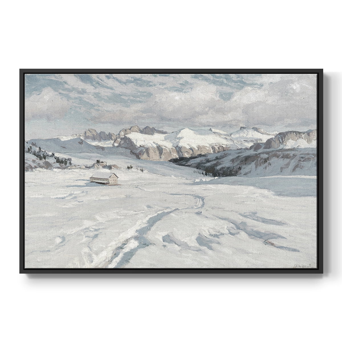 Vintage Landscape-CCLXVIII By Wexford Home Framed in Black Wood Gallery Wrapped Canvas 27 in. x 41 in.