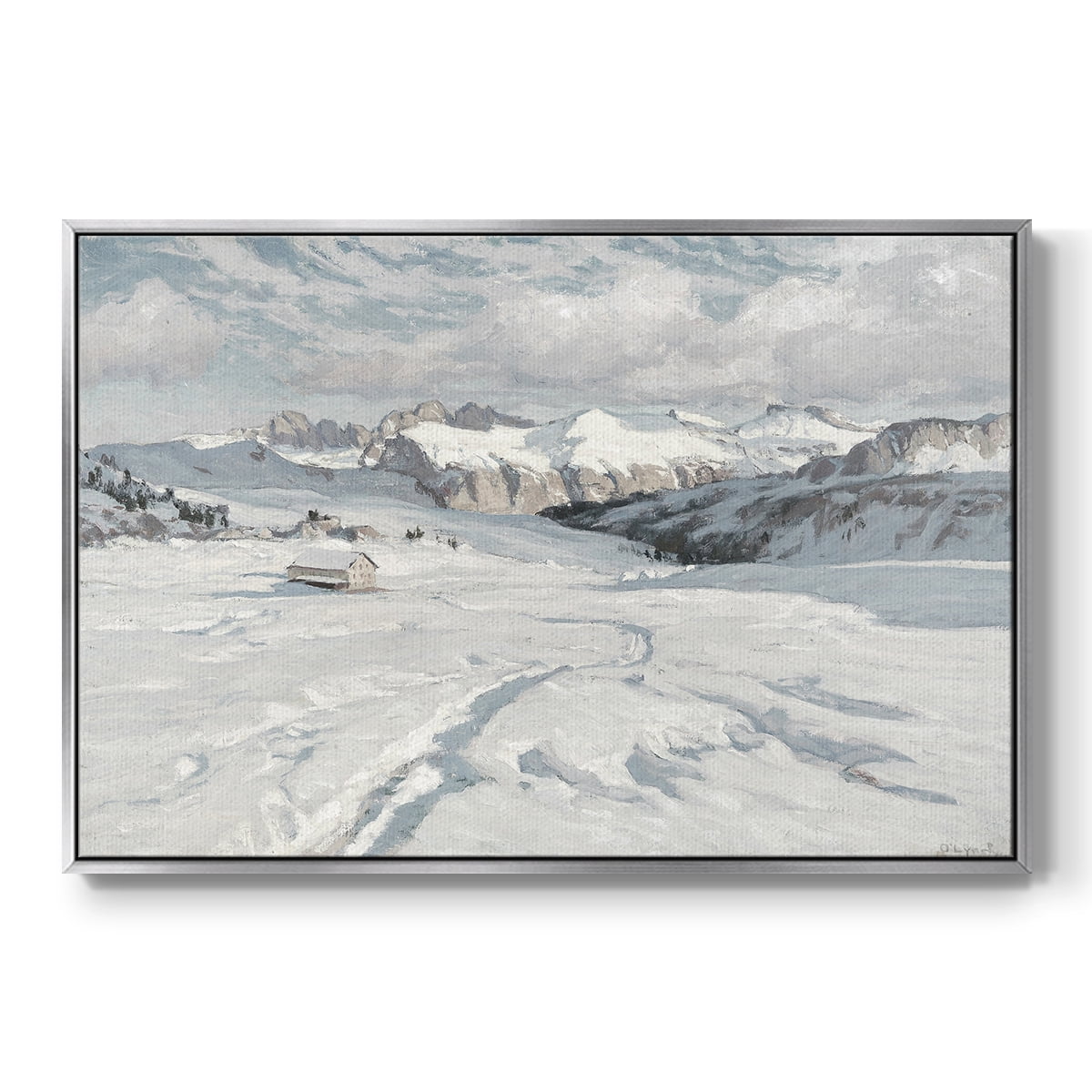 Vintage Landscape-CCLXVIII By Wexford Home Framed in Silver Wood Gallery Wrapped Canvas 25 in. x 37 in.