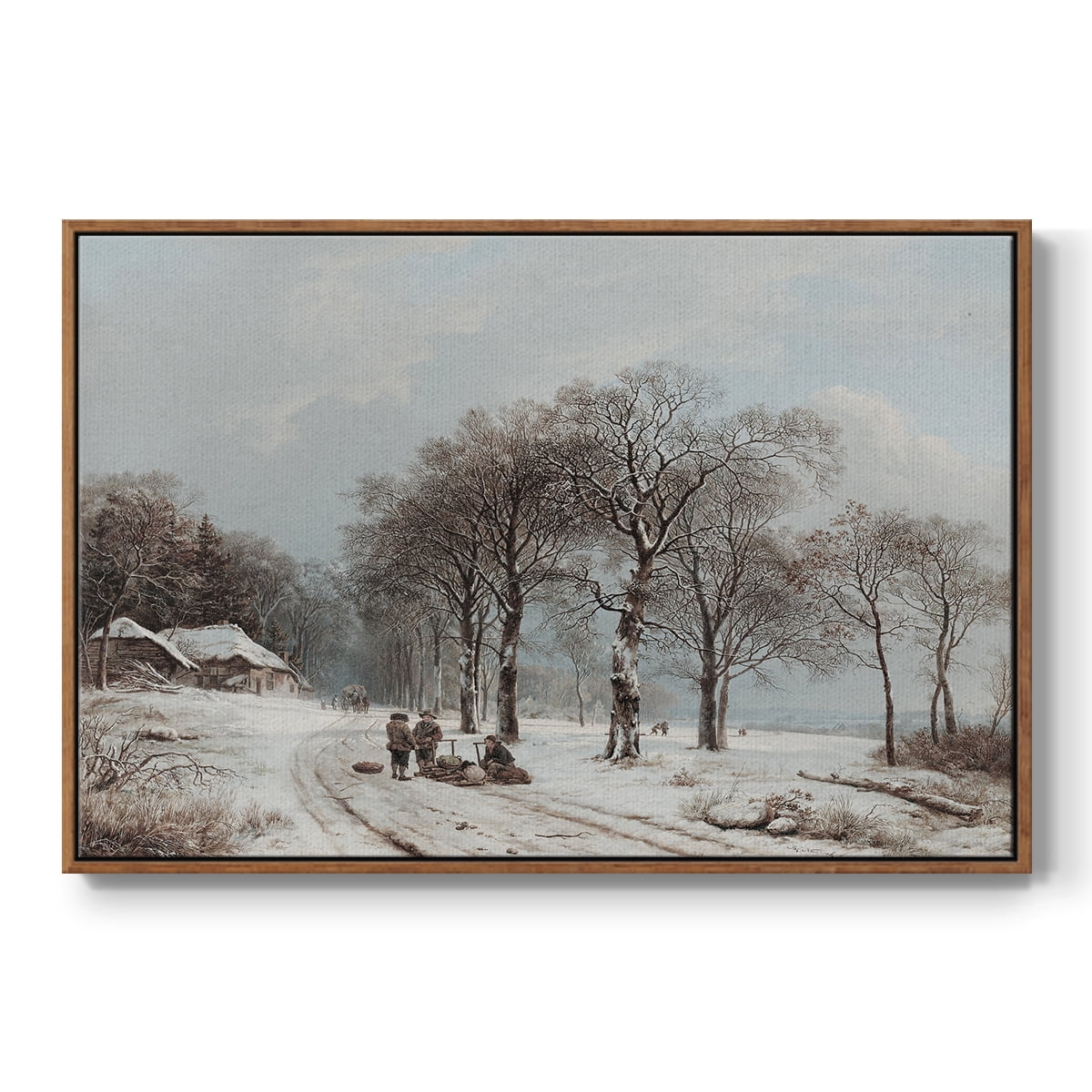 Vintage Landscape-CCLXX By Wexford Home Framed in Walnut Wood Gallery Wrapped Canvas 17 in. x 25 in.