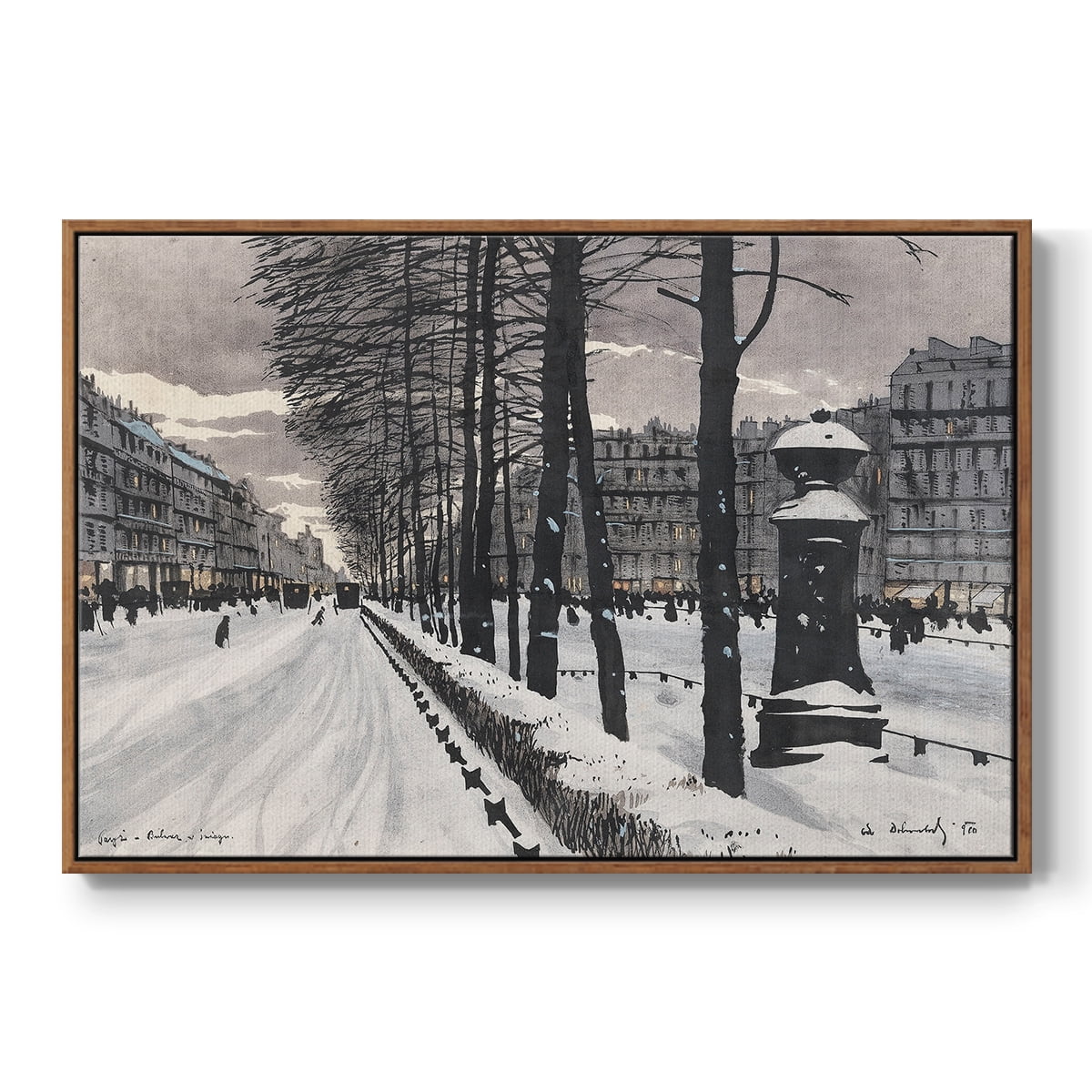 Vintage Landscape-CCLXXI By Wexford Home Framed in Walnut Wood Gallery Wrapped Canvas 17 in. x 25 in.