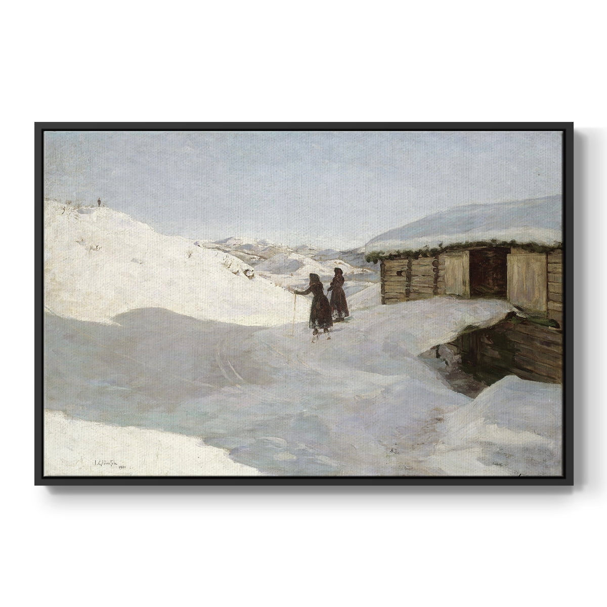 Vintage Landscape-CCLXXII By Wexford Home Framed in Black Wood Gallery Wrapped Canvas 27 in. x 41 in.