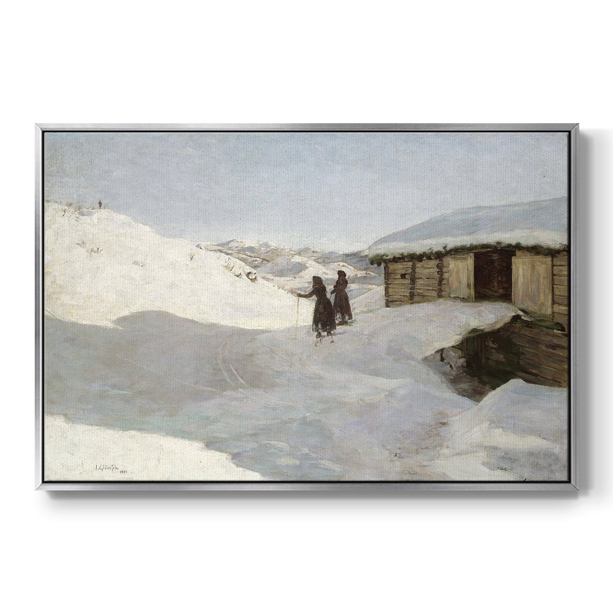 Vintage Landscape-CCLXXII By Wexford Home Framed in Silver Wood Gallery Wrapped Canvas 25 in. x 37 in.