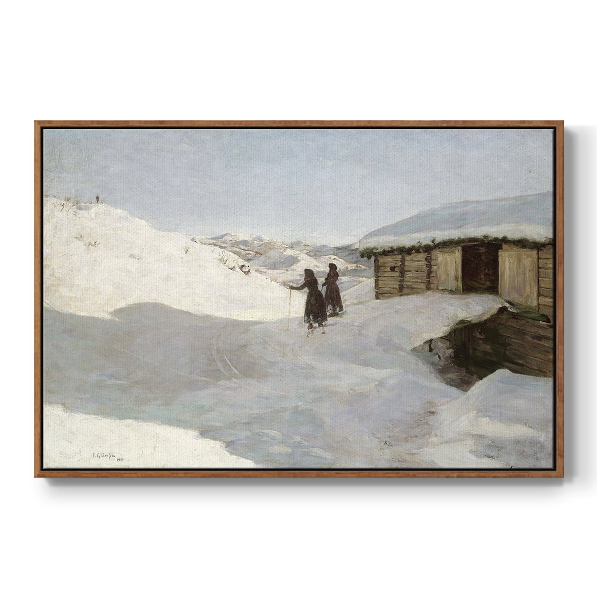 Vintage Landscape-CCLXXII By Wexford Home Framed in Walnut Wood Gallery Wrapped Canvas 27 in. x 41 in.