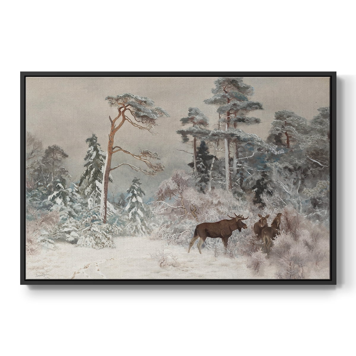 Vintage Landscape-CCLXXIII By Wexford Home Framed in Black Wood Gallery Wrapped Canvas 25 in. x 37 in.