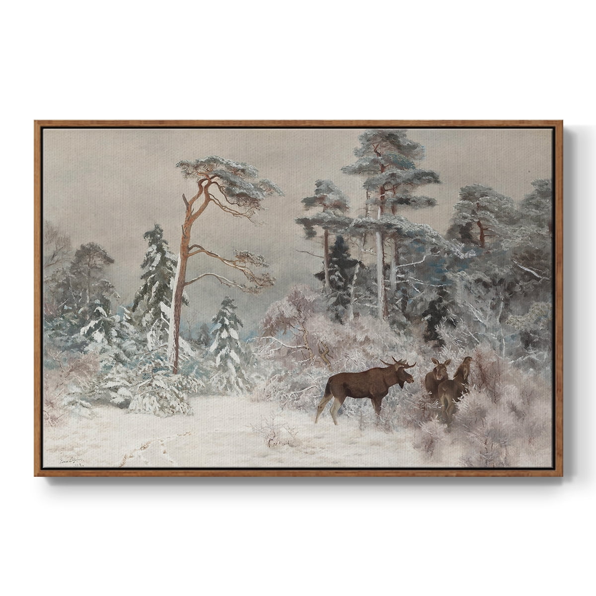 Vintage Landscape-CCLXXIII By Wexford Home Framed in Walnut Wood Gallery Wrapped Canvas 27 in. x 41 in.