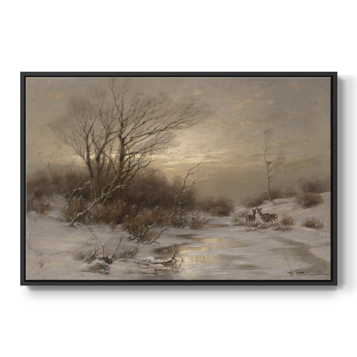 Vintage Landscape-CCLXXIV By Wexford Home Framed in Black Wood Gallery Wrapped Canvas 17 in. x 25 in.