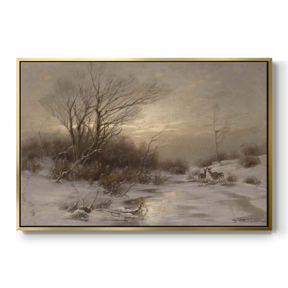Vintage Landscape-CCLXXIV By Wexford Home Framed in Gold Wood Gallery Wrapped Canvas 17 in. x 25 in.