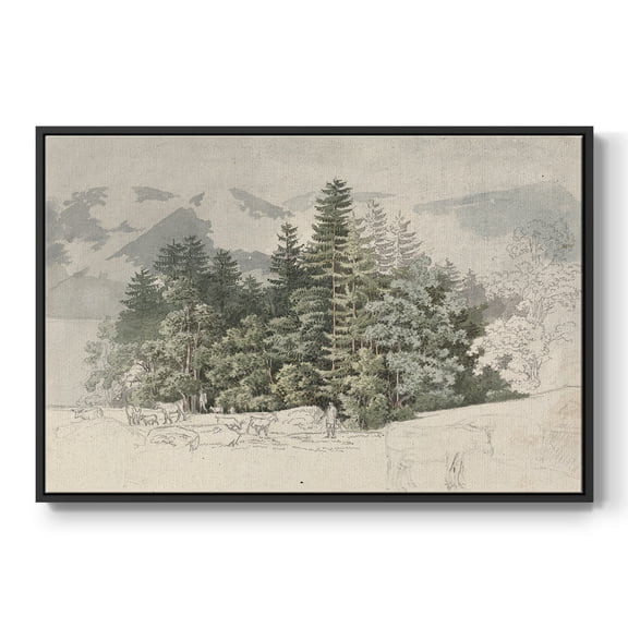 Vintage Landscape-CCLXXV By Wexford Home Framed in Black Wood Gallery Wrapped Canvas 17 in. x 25 in.