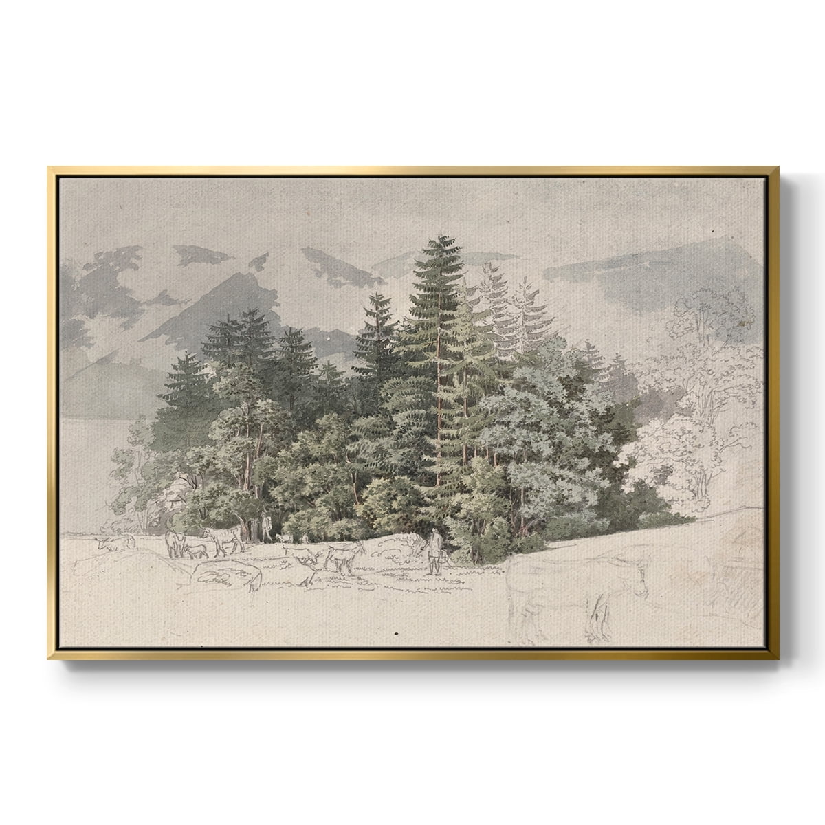 Vintage Landscape-CCLXXV By Wexford Home Framed in Gold Wood Gallery Wrapped Canvas 17 in. x 25 in.